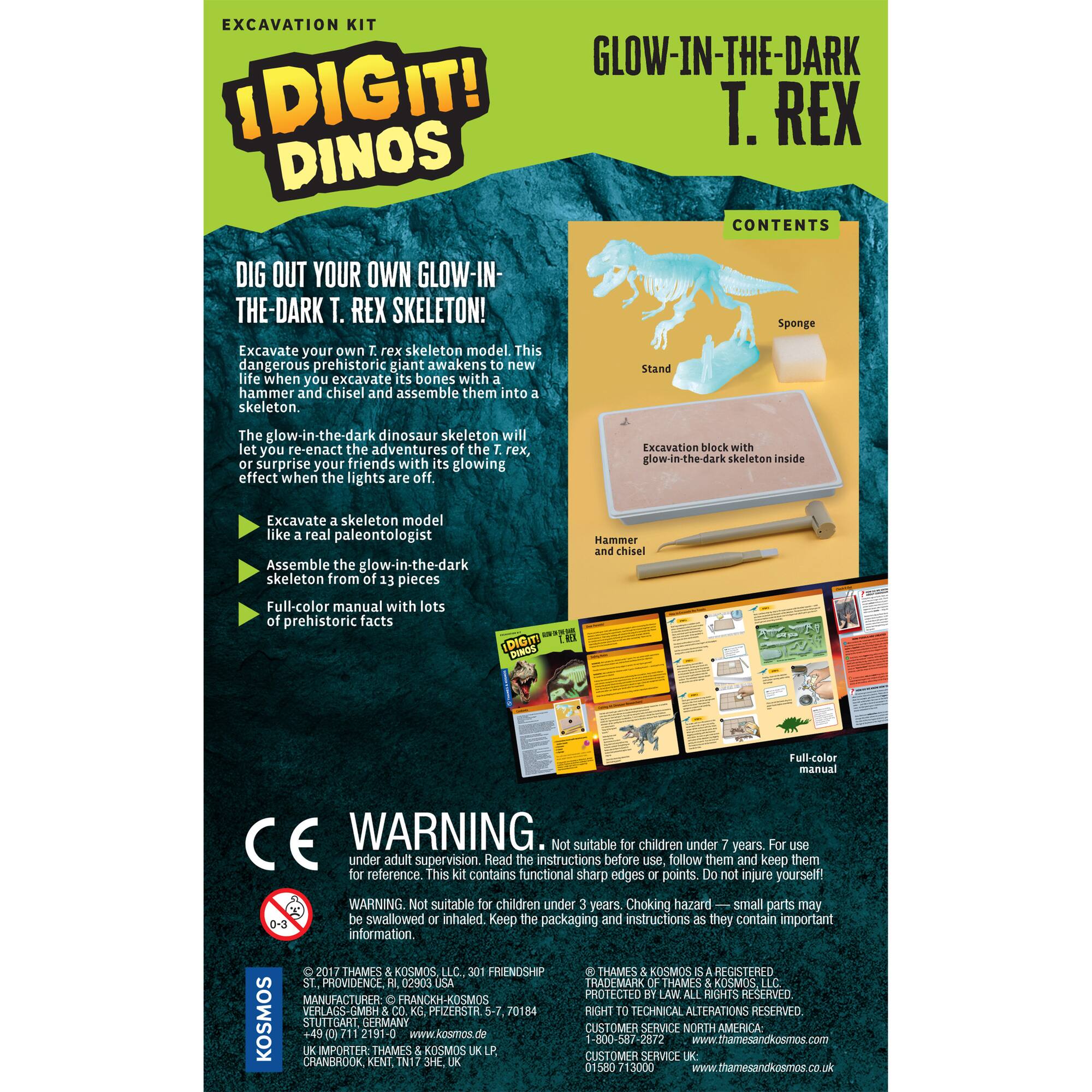 Thames & Kosmos I Dig It! Dinos Glow-in-the-Dark T. Rex Excavation Kit